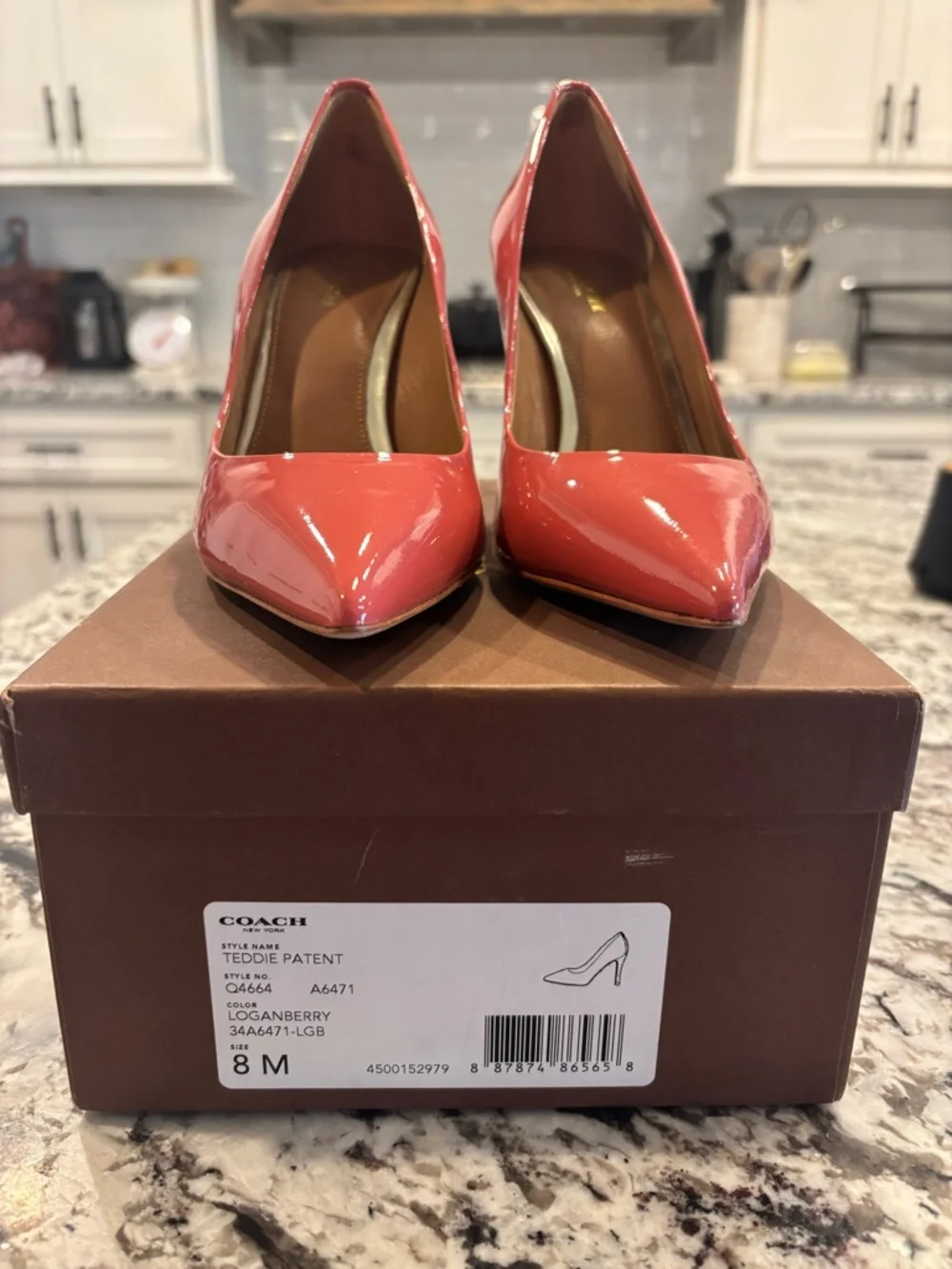 Coach Teddie Patent Pointed-Toe Pumps in Loganberry Pink - Picture 5 of 8